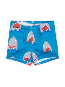 Stella McCartney Kids short de bain à imprimé requin - Bleu