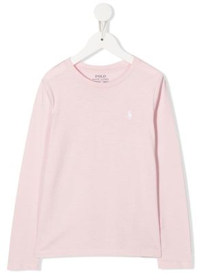 POLO RALPH LAUREN KIDS haut à logo brodé - Rose