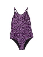 Versace Kids maillot de bain à logo imprimé - Noir