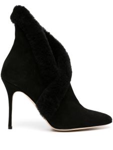 Manolo Blahnik bottines Nestanu 105 mm en daim - Noir