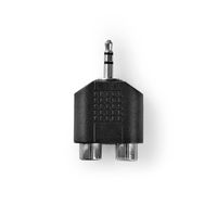 Stereo-Audioadapter | 3,5 mm Male - 2x RCA Female | Zwart