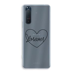 Forever heart black: Sony Xperia 5 II Transparant Hoesje