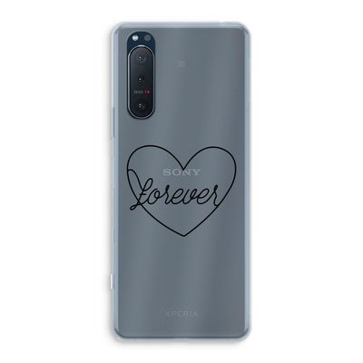 Forever heart black: Sony Xperia 5 II Transparant Hoesje