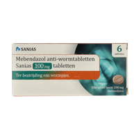 Sanias Mebendazol anti-wormtabletten 100mg 6 Tabletten