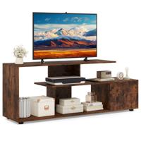 TV-Standaard voor TV's tot 55" 3-Laags Asymmetrische Media-Eenheid Planken Kast 5 Poten Entertainmentcentrum voor Woonkamer Slaapkamer