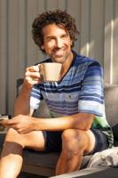 Heren shortama Hajo blauw gestreept