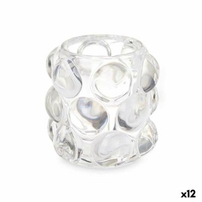 Kaarshouder Microbolletjes Transparant Kristal 8,4 x 9 x 8,4 cm (12 Stuks)