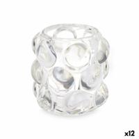 Kaarshouder Microbolletjes Transparant Kristal 8,4 x 9 x 8,4 cm (12 Stuks)