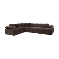 WOOOD Mojo hoekbank links ribstof Bruin