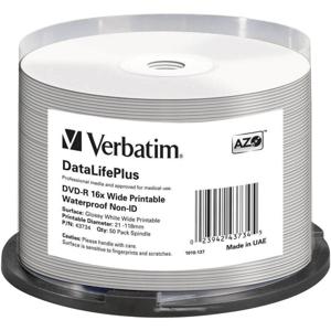 Verbatim 43734 DVD-R disc 4.7 GB 50 stuk(s) Spindel Bedrukbaar