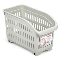 Opslag/opberg trolley container - beige - op wieltjes - L30 x B15 x H18 cm - kunststof