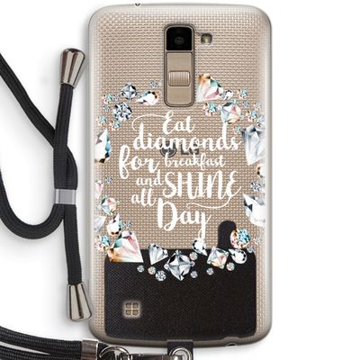 Diamonds: LG K10 (2016) Transparant Hoesje met koord