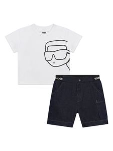 Karl Lagerfeld Kids short à bande logo - Blanc