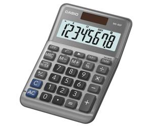 Casio MS-80F Bureaurekenmachine Grijs Aantal displayposities: 8 werkt op batterijen, werkt op zonne-energie (b x h x d) 101 x 148.5 x 27.6 mm