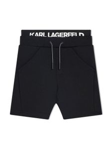 Karl Lagerfeld Kids short de sport à bande logo - Noir