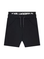 Karl Lagerfeld Kids short de sport à bande logo - Noir