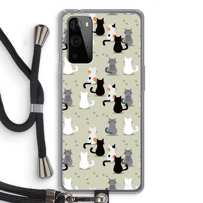 Katten: OnePlus 9 Pro Transparant Hoesje met koord