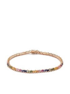 Suzanne Kalan bracelet Princess Midi Rainbow en or rose 18ct serti de saphirs - Multicolore