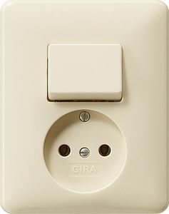 Gira stopcontact met schakelaar inbouw creme glanzend 047601