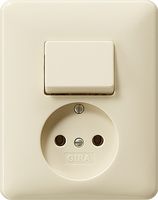 Gira stopcontact met schakelaar inbouw creme glanzend 047601