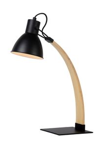 Lucide CURF Bureaulamp-Zwart-1xE27-60W-Hout