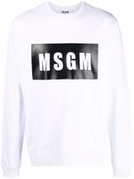 MSGM sweat à logo imprimé - Blanc - thumbnail