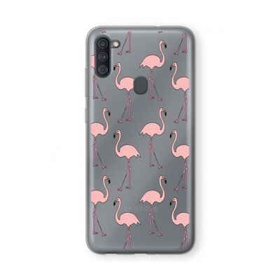 Anything Flamingoes: Samsung Galaxy A11 Transparant Hoesje