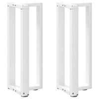 Console tafelpoten 2 st T-vormig 25x28x(72-73) cm staal wit