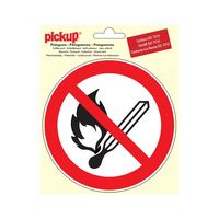 Sticker Vuur & open vlam verboden - 150 mm rond.