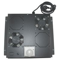 Intellinet 712859 19 inch 2 x Ventilator voor patchkast 1 HE Zwart - thumbnail