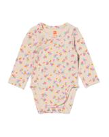 HEMA Newborn meegroei overslagromper rib bloemen ecru (ecru)