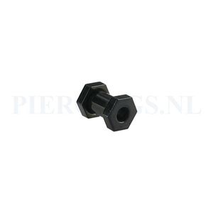 Tunnel zeshoek zwart 5 mm 5 mm