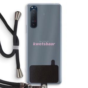 kwetsbaar: Sony Xperia 5 II Transparant Hoesje met koord