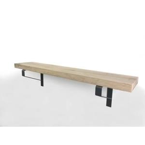 Woodbrothers Eiken wandplank massief recht 120cm op 20cm diepe dragers