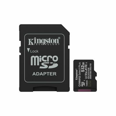 Micro SD kaart met adapter Kingston CANVAS Select Plus 512 GB