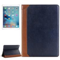 Book Style Polished Surface horizontaal Flip lederen hoesje met houder & opbergruimte voor pinpassen & portemonnee voor iPad Pro 9.7 inch(donker blauw