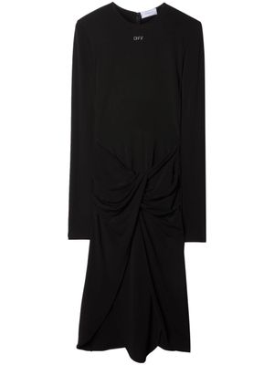 Off-White robe mi-longue à détail torsadé - Noir