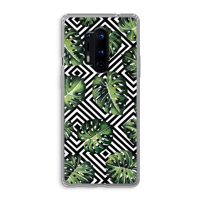 Geometrische jungle: OnePlus 8 Pro Transparant Hoesje