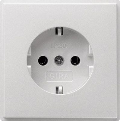 Stopcontact buiten Gira TX 44 met randaarde aluminium inbouw