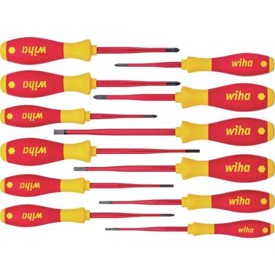 Wiha Schroevendraaierset VDE 12-delig Plat, Kruiskop Pozidriv, Kruiskop Phillips, Plus/minus, Binnen-Torx