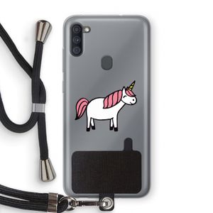 Eenhoorn: Samsung Galaxy A11 Transparant Hoesje met koord