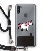 Eenhoorn: Samsung Galaxy A11 Transparant Hoesje met koord