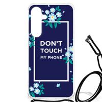 Samsung Galaxy S24 Plus Anti Shock Case Flowers Blue DTMP - thumbnail