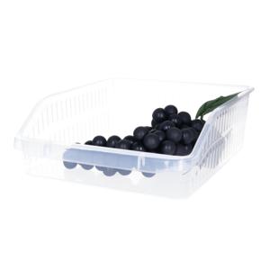 Koelkast/keuken organiser open mand - transparant - kunststof - 30 x 25 x 9 cm