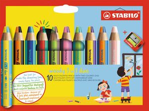 STABILO woody 3in1 duo kleurpotlood, etui van 10 stuks, assorti