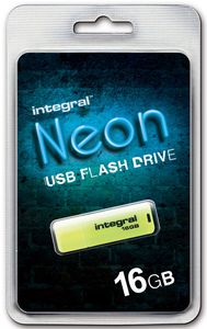 Integral 16GB USB2.0 DRIVE NEON YELLOW USB flash drive USB Type-A 2.0 Geel