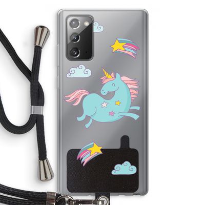 Vliegende eenhoorn: Samsung Galaxy Note 20 / Note 20 5G Transparant Hoesje met koord