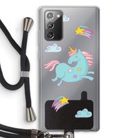 Vliegende eenhoorn: Samsung Galaxy Note 20 / Note 20 5G Transparant Hoesje met koord