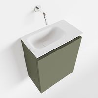 Toiletmeubel Mondiaz Ture | 40 cm | Meubelkleur Army | Eden wastafel Talc Links | Zonder kraangat