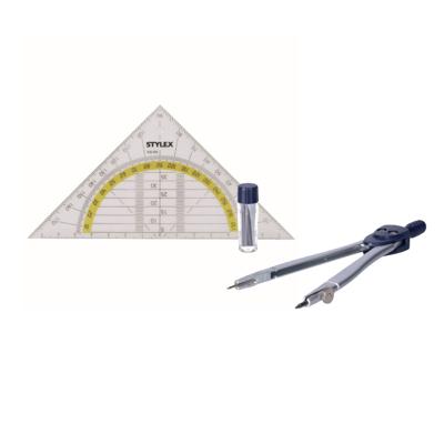 Geodriehoek met passer set - wiskunde school set - Wiskunde/rekenen benodigdheden - Schoolspullen